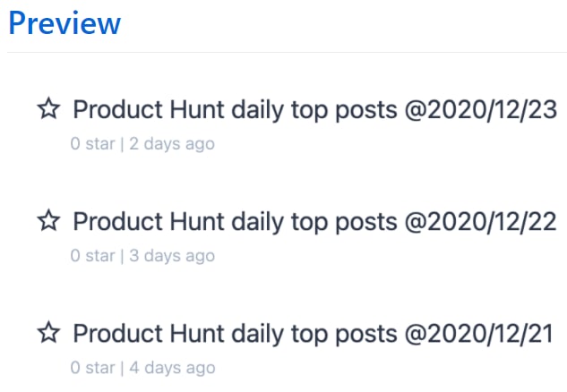 #资源 Product Hunt 每日热门的 RSS Feed by timqian