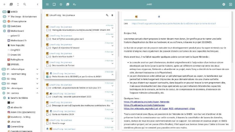 #开源 线上 #RSS阅读器 #JARRJARR = Just Another RSS Reader，用Python写的，16年发布的V1版