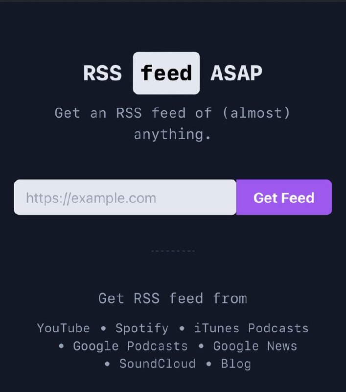 RSS feed ASAP