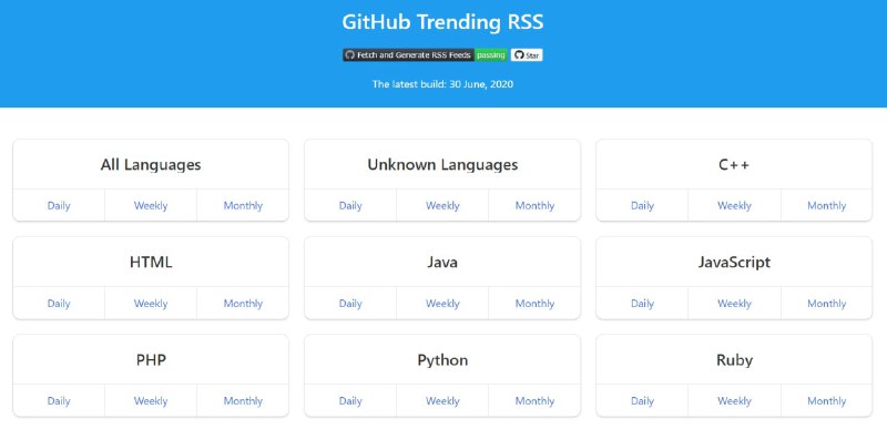 #开源 #GitHub Trending RSS