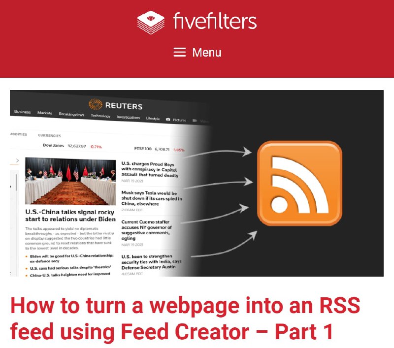 「How to turn a webpage into an RSS feed using Feed Creator」Part 1️⃣