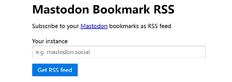 Mastodon Bookmark RSS