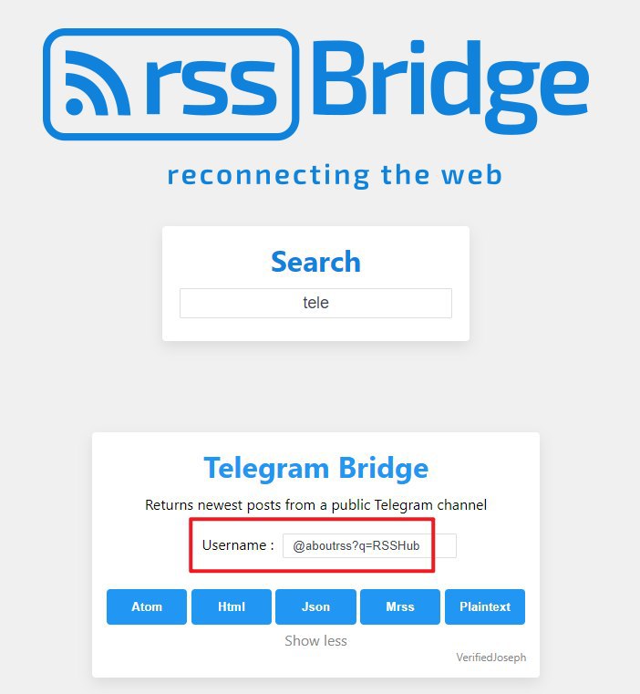 #技巧 #RSSBridge #Telegram如何为 Telegram Channel 搜索结果页生成 RSS Feed ？比如，想给 