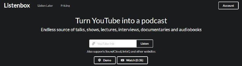 #YouTube2PodcastFeed #SoundCloud2RSS #工具 #Listenbox除了提过的 PodNoms ，这个 Listenbox 勉强也算堪用