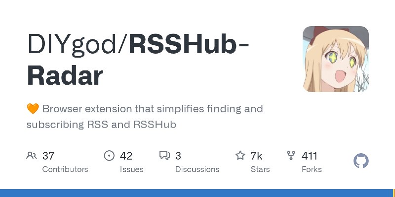 GitHub - DIYgod/RSSHub-Radar: 🧡 Browser extension that simplifies finding and subscribing RSS and RSSHub