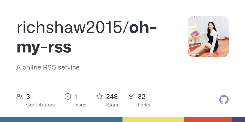 GitHub - richshaw2015/oh-my-rss: A online RSS service