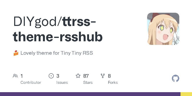 GitHub - DIYgod/ttrss-theme-rsshub: 🍰 Lovely theme for Tiny Tiny RSS