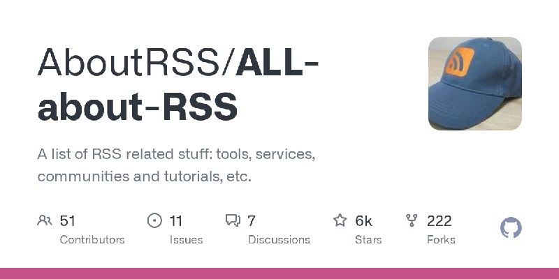 GitHub - AboutRSS/ALL-about-RSS: A list of RSS related stuff: tools, services, communities and tutorials, etc.